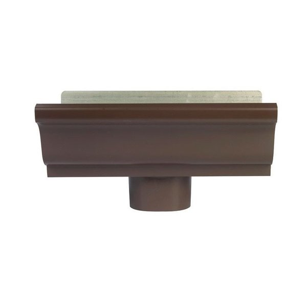 Amerimax Home Products 5.5 in. H X 10 in. W X 5.5 in. L Brown Aluminum K Gutter End with Drop 2501019